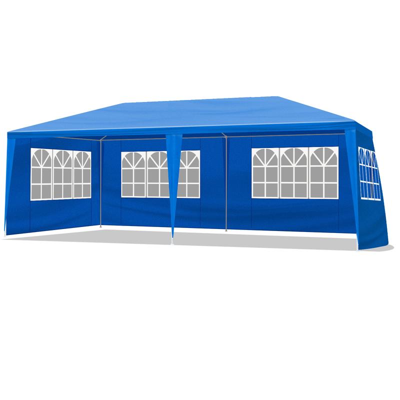 SY-10'x20' Outdoor Party Tent with 6 Removable Sidewalls, Waterproof Canopy Patio Wedding Gazebo, Blue