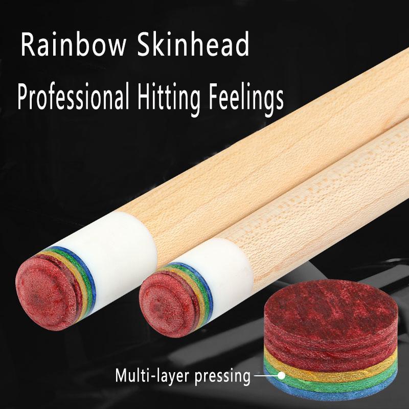 Rainbow Leather Head, 3 Counts Multi-layer Pressed Pool Cue Leather Head, Pool Cue Head Supplies, Billiards & Snooker Equipment