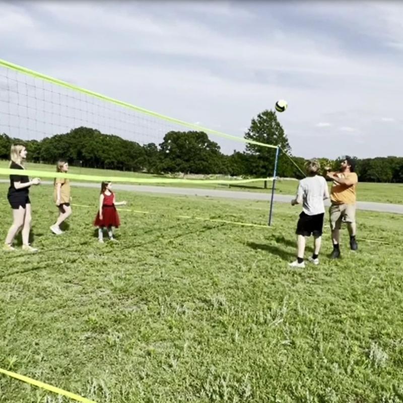 Professional Portable Outdoor Volleyball Net Set with Adjustable 3 Levels Height Steel Poles, Anti-sag System,Volleyball,Pump,Boundary Line and Carrying Bag for Backyard pickle  ball pickle  ball pickle  ball