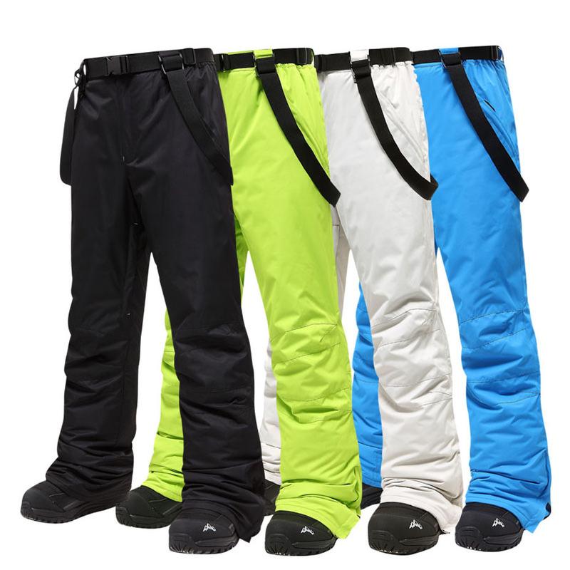 Men's Skiing Pants Brands Warm Outdoor Sports Waterproof Thinken Snow Trousers Suspenders Winter Snowboard Pants Men