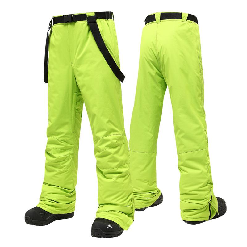 Men's Skiing Pants Brands Warm Outdoor Sports Waterproof Thinken Snow Trousers Suspenders Winter Snowboard Pants Men