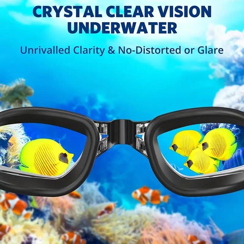 Professional Swimming Goggles, 1 Set Waterproof Anti-fog Swimming Goggles with Nose Clip & Ear Plugs, Comfortable Swimming Accessories for Adults