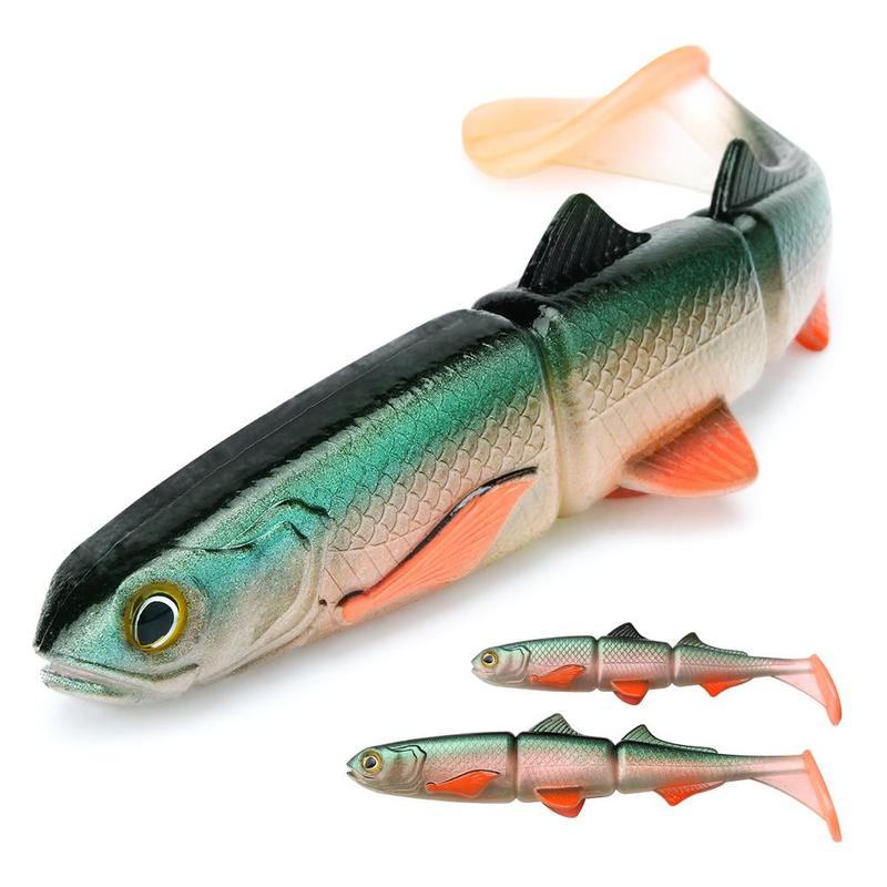 3D Swimbait Shad Jointed Perch Pike Fishing Lure, 1 Count Soft Lifelike Artificial Fishing Bait, Fishing Tackle, Outdoor Fishing Accessories