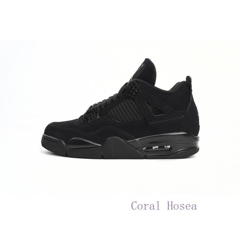 Jordan 4 Winter Hot Retro Black Cat Fashion Trend Anti slip Wear resistant Cushioning Versatile Sports Basketball Shoes Hot-selling item