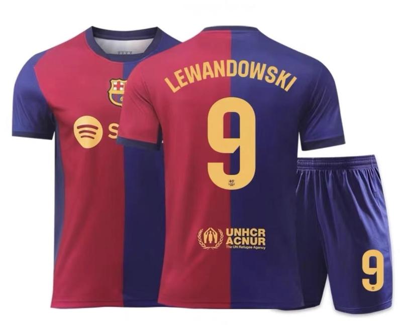 2425 Barca Home Kids suit No. 9 Lewan 8 Pedrie 6 Garvey 10 Messi No. 19 Yamal suit No. 16#-28#