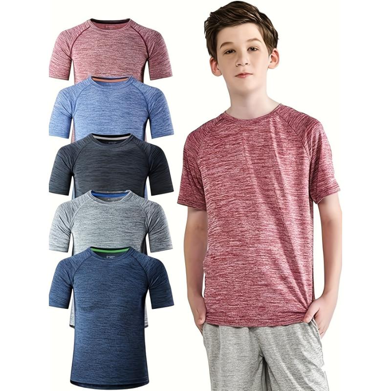 forbidden sweatpants  5 Boys Crew Neck Short Sleeve T-Shirts, Sports Training T-Shirts