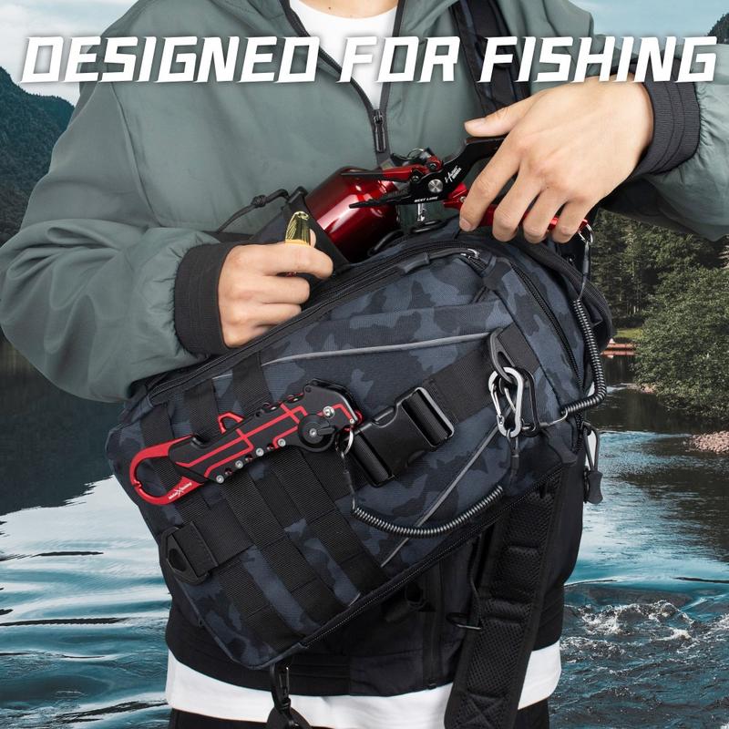 Fishing Backpack Fishing Tackle Crossbody Bag with Fishing Rod Bracket Fishing Tackle Box Fly Fishing Gift, Suitable for Men and Women, Accessories Not Include fishing tackle fishing  gear