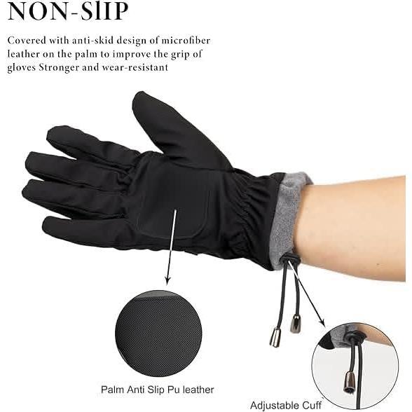 Winter Non-Slip Warm Ski-Gloves for Women Men Outdoor Plus-Velvet-Thickened Touchscreen-Cycling-Gloves for Cold Weathe