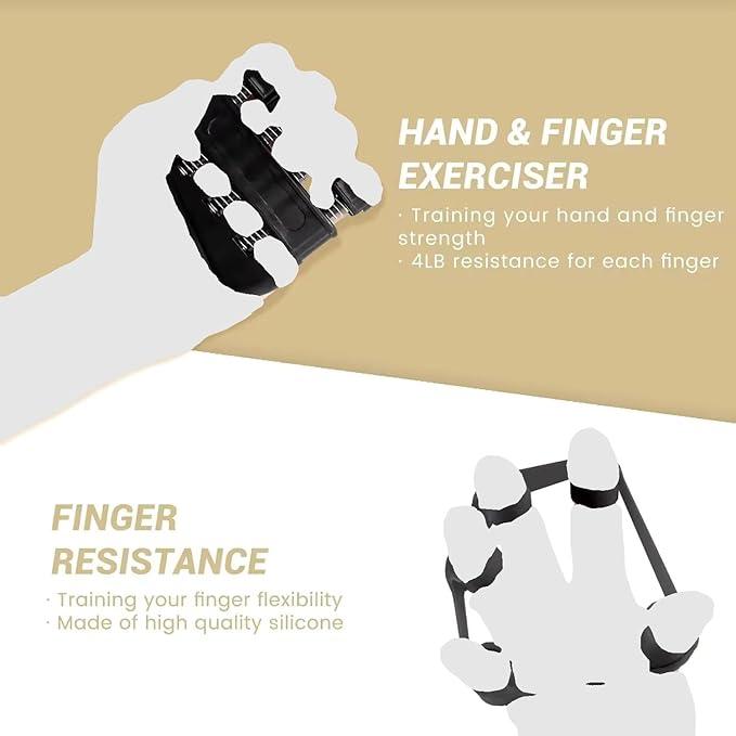 5 Pack 1 Pack Grip Strength Trainer Kit Adjustable Resistance Hand Gripper,Finger Exerciser,Hand Extension Exerciser,Stress Relief Ball christmas 2024 ornaments