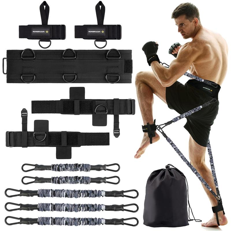 MANUEKLEAR Shadow Boxing Resistance Bands for MMA and Martial Arts, Three Resistance Levels of Full Body Resistance Bands for Boxing Fitness to Enhance Speed and Power