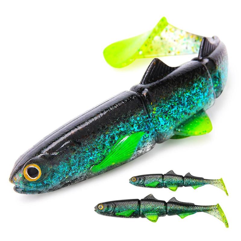 3D Swimbait Shad Jointed Perch Pike Fishing Lure, 1 Count Soft Lifelike Artificial Fishing Bait, Fishing Tackle, Outdoor Fishing Accessories