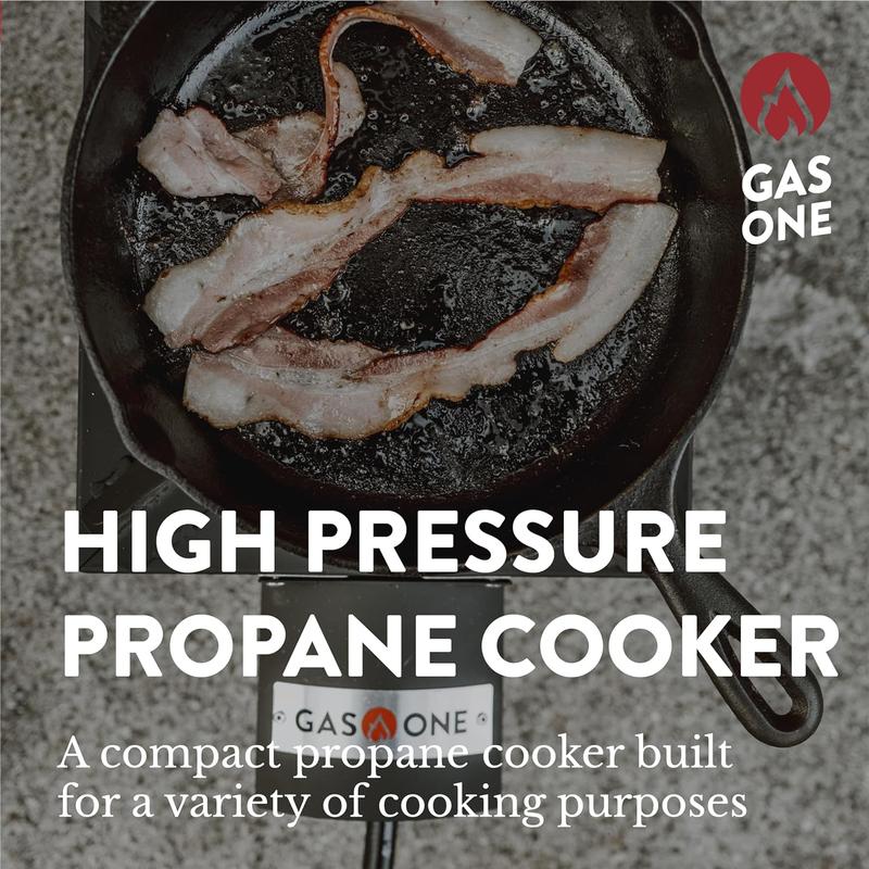 High Pressure Single Propane Burner for Outdoor Cooking with Heat Shield and Guard