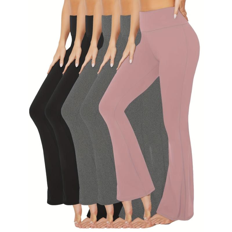 5 Pack Super Soft High Waisted Flare Pants for Women - Comfortable Tummy Control Yoga Pants for Running and Fitness - No See Through, Breathable, and Stylish Bell Bottoms for Workout and Daily Wear