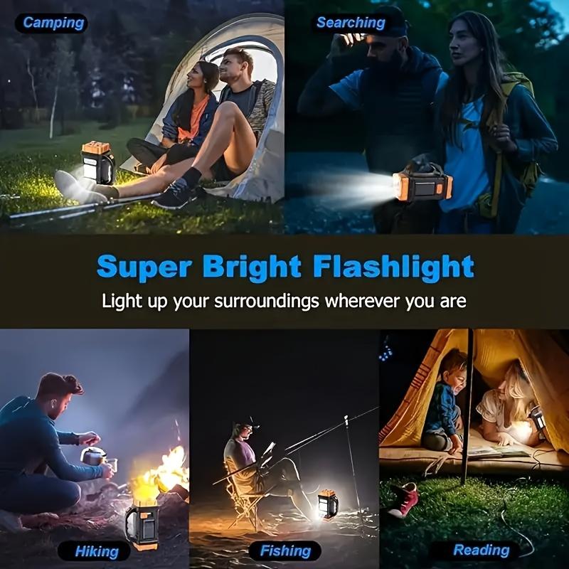 Ultimate Solar Camping Light - Bright, Portable, Rejected, Waterproof, Power Bank, USB, LED Flashlight Torch with Long-Lasting Battery Life, Durable Design, and Versatle Charging Options