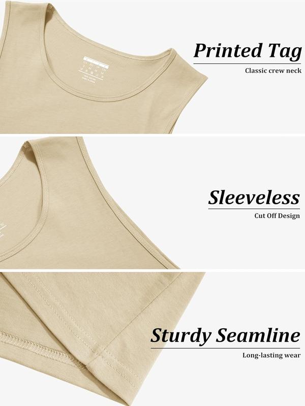 Men's Tank Top Cotton Sleeveless Muscle Cut Off T Shirts Gym Workout Tank Tops Summer Beach Tanks