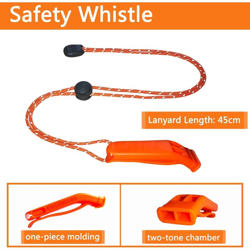 Emergency Whistle, 120db Safety Whistle Survival Shrill Loud for Camping Hiking Hunting Boating Fishing Life Vest Jacket Rescue Signaling  Lifeguard 5 Pack