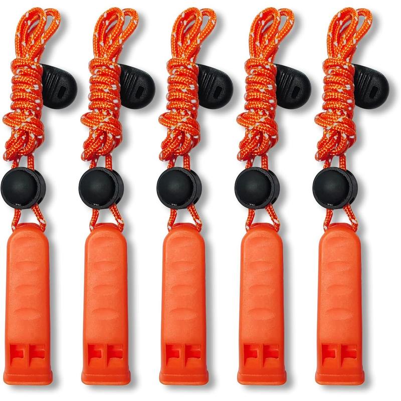 Emergency Whistle, 120db Safety Whistle Survival Shrill Loud for Camping Hiking Hunting Boating Fishing Life Vest Jacket Rescue Signaling  Lifeguard 5 Pack