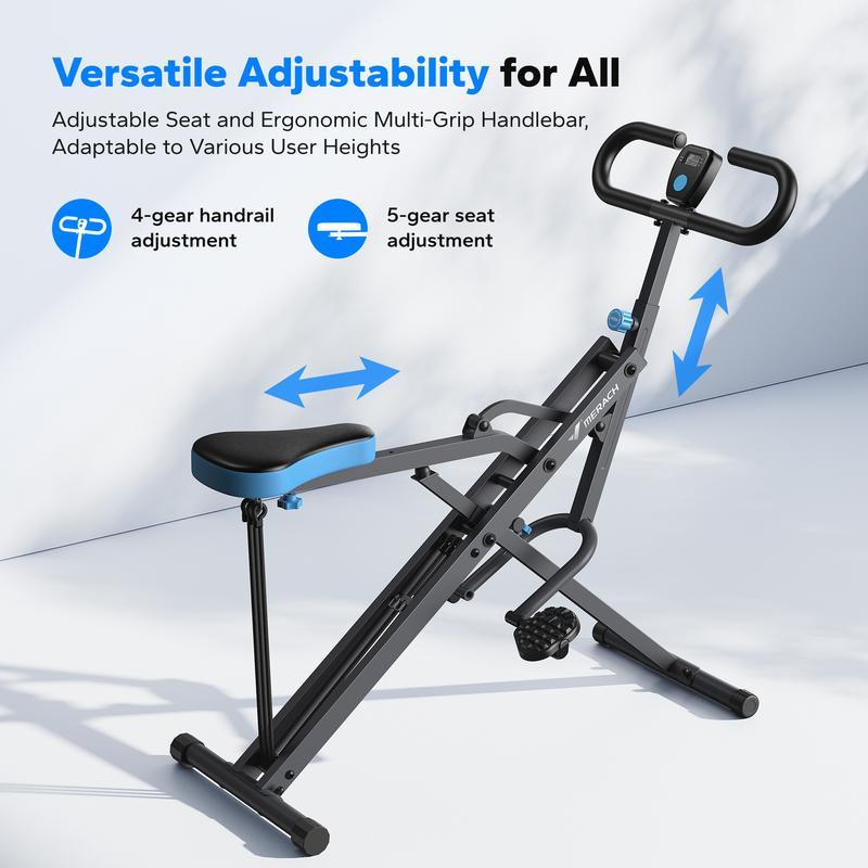 Electric squat exercise Squat Machine Glutes WorkoutAdjustable Resistance Foldable ExerciseEquipment Leg Exercise Machine with 350lbsWeight Capacity, Rowing Machine