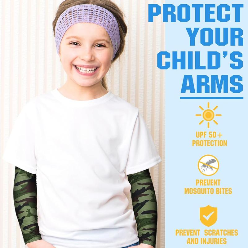 12 Pairs Arm Sleeves for  Baseball  Sleeve Camouflage UV Sun Protection Cooling Arm Cover for Boys Girls