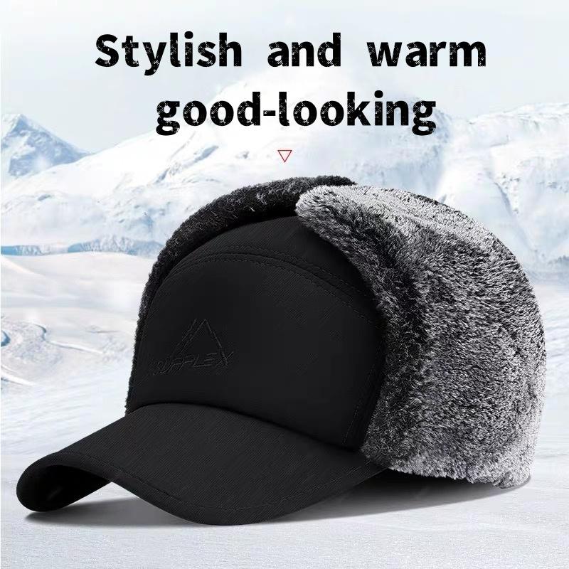 latest-Men's Winter Trapper Hat with Ear Flaps and Face Mask, Windproof Thermal Design and Faux Fur Lining for Hunting, Skiing, and Cycling Windproof Thermal outdoor hat