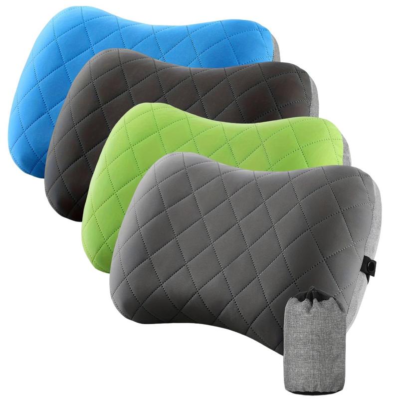 Inflatable Camping Pillow, 1 Count Lightweight Inflatable Pillow with Removable Cover, Washable Travel Air Pillow for Camping, Hiking and Backpacking