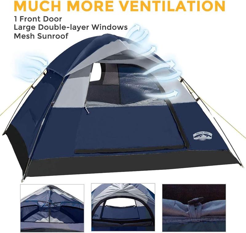 2 4 6 Person Family Dome Tent with Removable Rain Fly, Easy Setup for Camp Outdoor