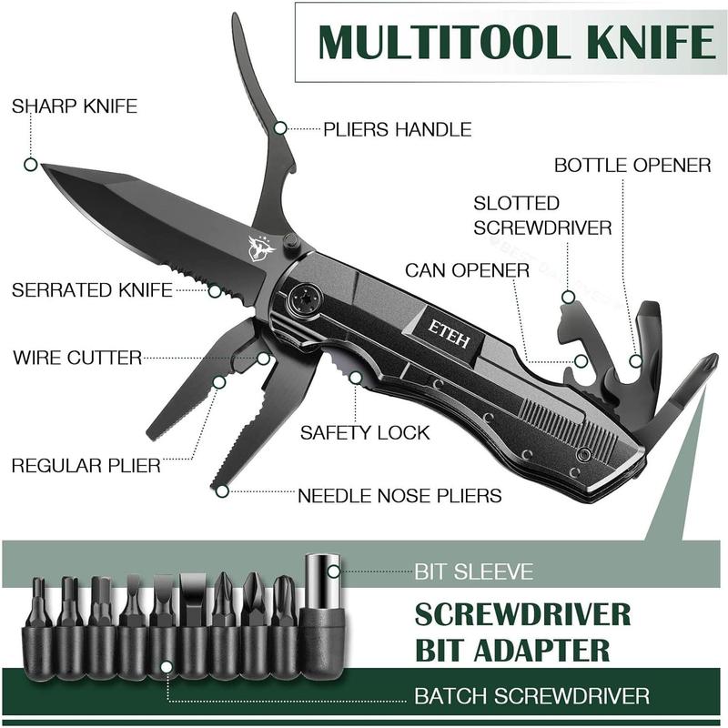 Gifts for Men Him Dad Boyfriend,Multitool Pocket Knife for Men,Anniversary Christmas Men Gifts for Birthday,Hiking Camping Knife with Screwdrivers Pliers Bottle Opener