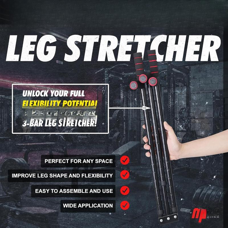 3-Bar  Stretcher for Split and Adductor Stretch Spreader to Over 180? Split Trainer for Ballet Martial Arts Fitness  Stainless Steel with Padded Grips and Strap Attached