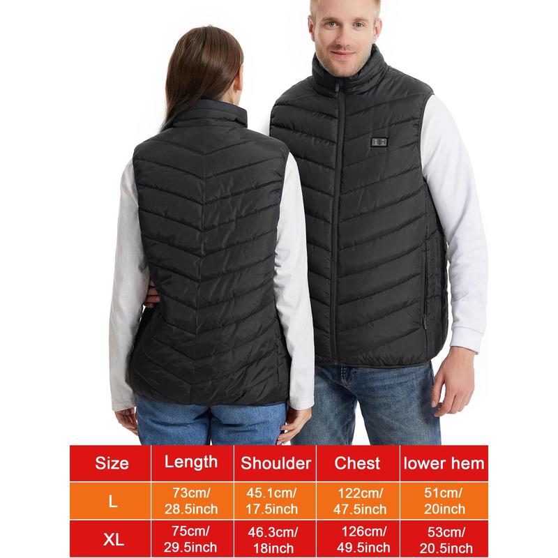 Heated Vest For Men Women Electric Heating Vest Warming Thermal Clothing Adjustable Outdoor Camping Hunting Skiing (no battery)