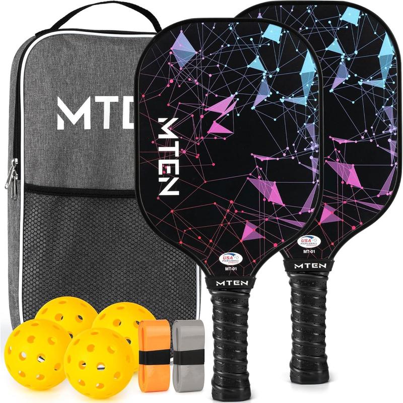 Pickleball Paddles, USAPA Approved Fiberglass Surface Pickleball Set with Pickleball Rackets, Pickleball Paddles Set ​for Men Women