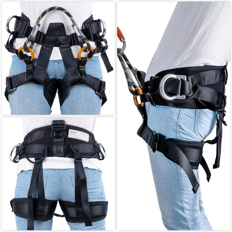 Climbing belts, Thicken Professional Large Size Safety Seat Belts for Tree Climbing, Rescuing Work, Rappelling and Other Outdoor Adventure Activities