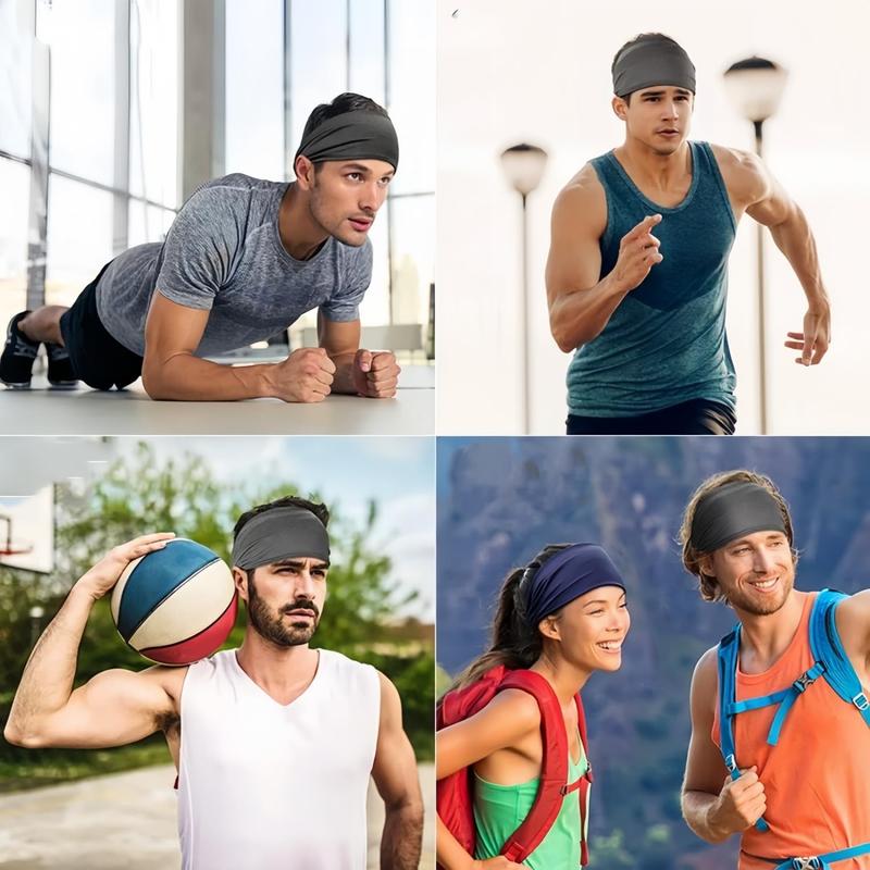 Workout Headbands for Men, 6 Pack, Men's Running Headband, Stretchy Sweatband, Sports Headband