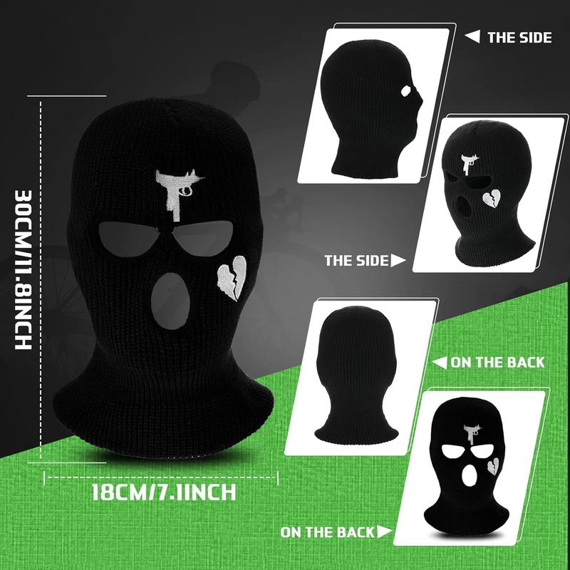 3 Hole Ski Mask Knitted Full Mask Windproof Balaclava Mask Winter Full Face Cover Cycling Mask Neck Warmer for Men Women