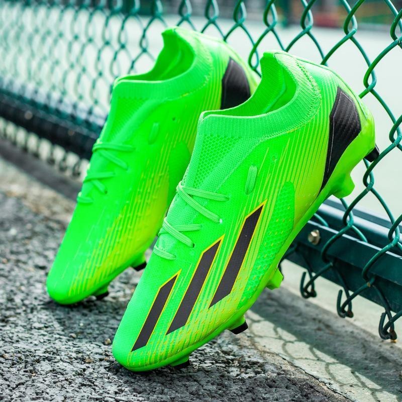 Mens Soccer Spikes Professional Turf Soccer Shoes Mens Indoor Outdoor Competition Training Athletic Big Boy's Sneakers green laces football boots