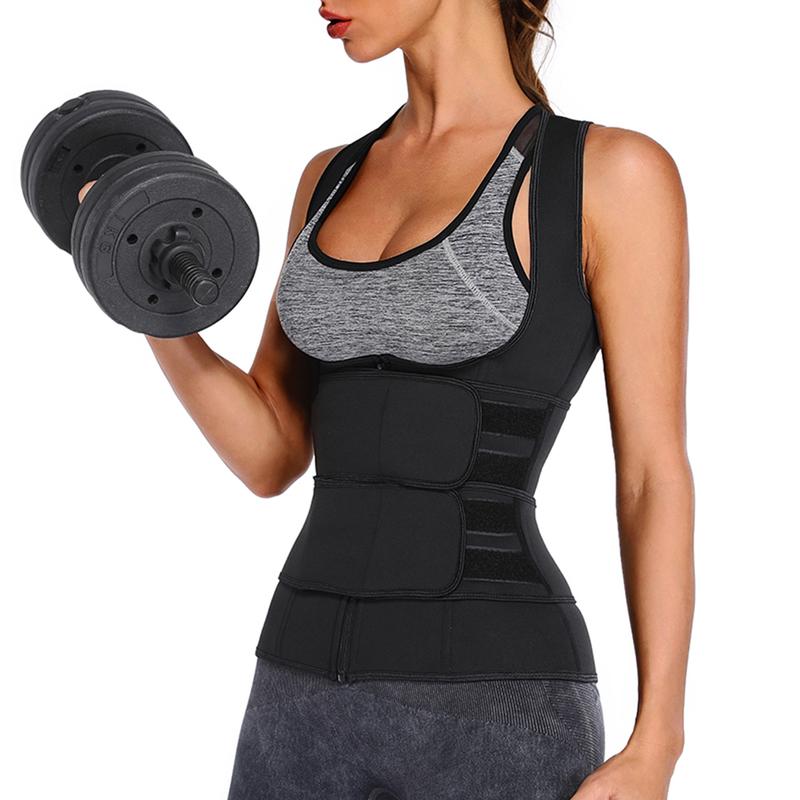 Women's Neoprene Sauna Waist Trainer Corset Zipper Vest, Tummy Control Body Shaper Workout Exercise Sports Vest Tank Top, Fajas Para Mujer, Women Sportswear