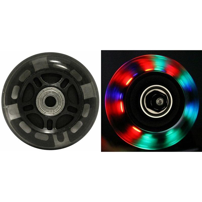 LED Inline Wheels 76Mm 82A Skate Rollerblade Ripstik Light up 2-Pack W Bearings