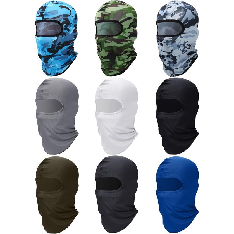 9 count Ski Mask for Men Balaclava  Mask Summer  Mask Balaclava Full  Mask Breathable Hood for Outdoor Use