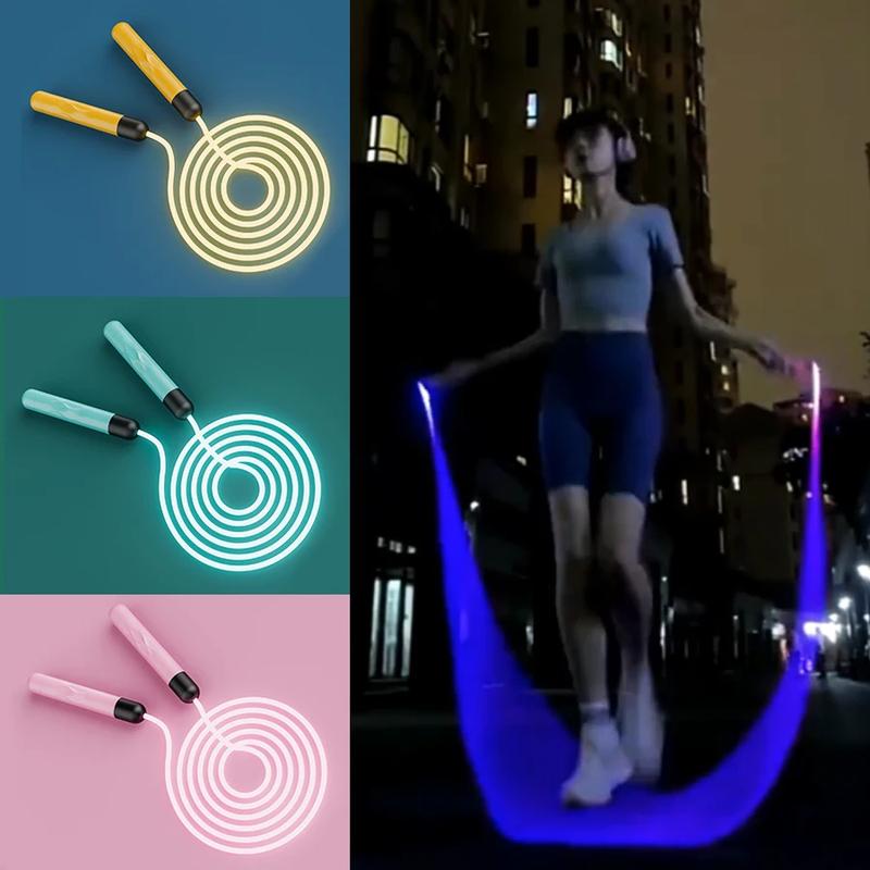 LED Glowing Jump Rope Skipping Ropes for Kids Adult Adjustable Skip Rope Portable Fitness Sports Equipment Exercise at Home Does not apply