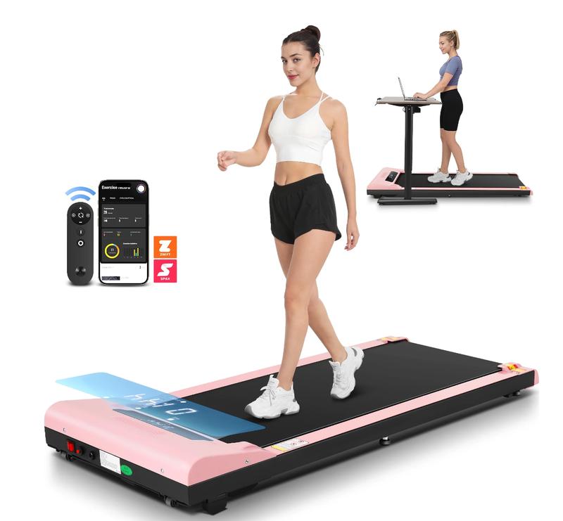 Walking Pad 300lb, Large Walking Area Under Desk Treadmill with Remote & App Remote Control for Home Office Jogging Running,Pink