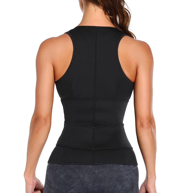 Women's Neoprene Sauna Waist Trainer Corset Zipper Vest, Tummy Control Body Shaper Workout Exercise Sports Vest Tank Top, Fajas Para Mujer, Women Sportswear