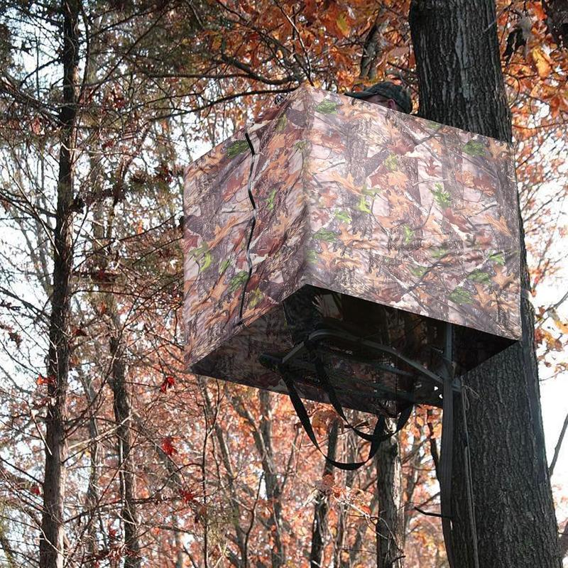 Hunting Tree Stand Blinds- Treestand Camo Blind Cover- Hunting Camouflage Ground Blind with Zipper for Deer, Turkey Hunting (Frames Not Included)