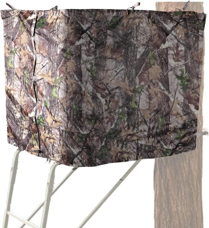 Hunting Tree Stand Blinds- Treestand Camo Blind Cover- Hunting Camouflage Ground Blind with Zipper for Deer, Turkey Hunting (Frames Not Included)