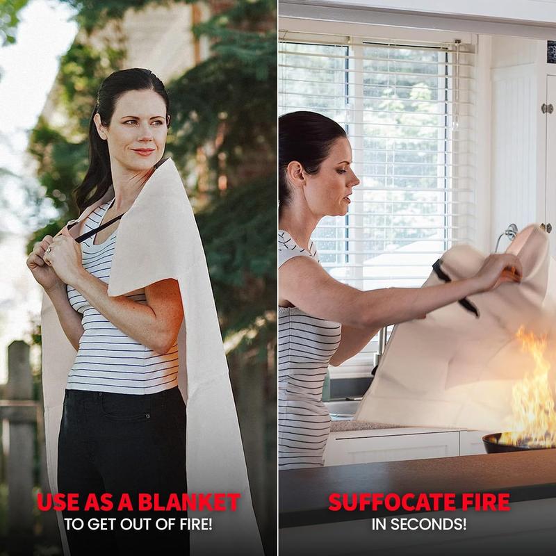 Emergency Rescue Fire Blanket for Home and Kitchen, Home Fire Fiberglass Fire Blanket Fire Blanket, Ideal for Camping, Barbecue, Car, Office, Warehouse Emergency