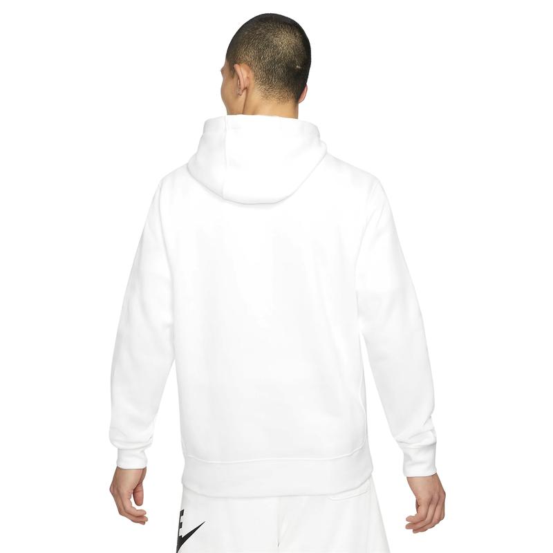 Men's Nike Sportswear White Black Club Fleece Full-Zip Hoodie (BV2645 100)