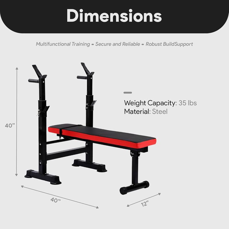 Adjustable Folding Multifunctional Workout Station Adjustable Olympic Workout Bench with Squat Rack