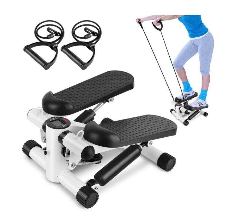 Mini Steppers for Exercise with Resistance Bands and LCD Monitor Without battery