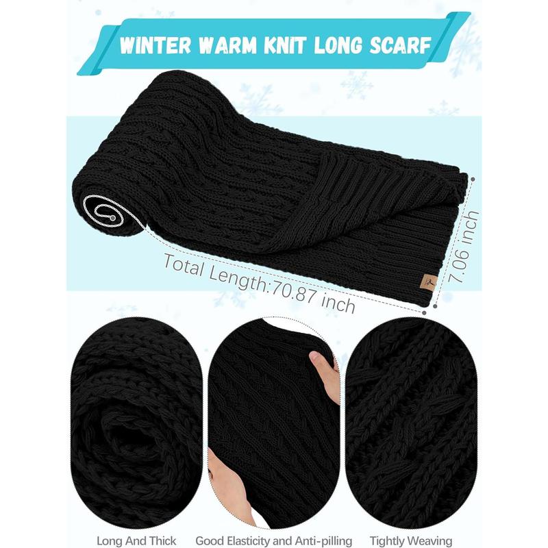 Winter Hat Scarf Gloves Set,Fleece Lined Pom Pom Beanie Hat Warm Knit Long Scarf Touchscreen Gloves Winter Gifts for Women