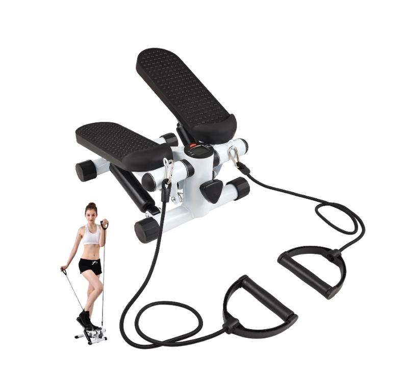 Mini Steppers for Exercise with Resistance Bands and LCD Monitor Without battery