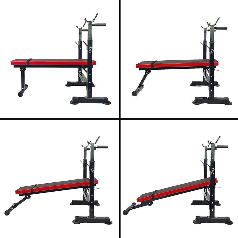 Adjustable Folding Multifunctional Workout Station Adjustable Olympic Workout Bench with Squat Rack