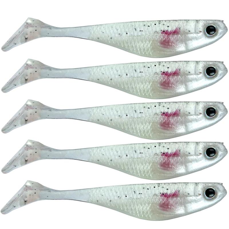 Artificial Fish Shaped Fishing Lure, 5 Counts set Silicone Reflective Fishing Bait, Fake Fishing Lure, Outdoor Fishing Accessories